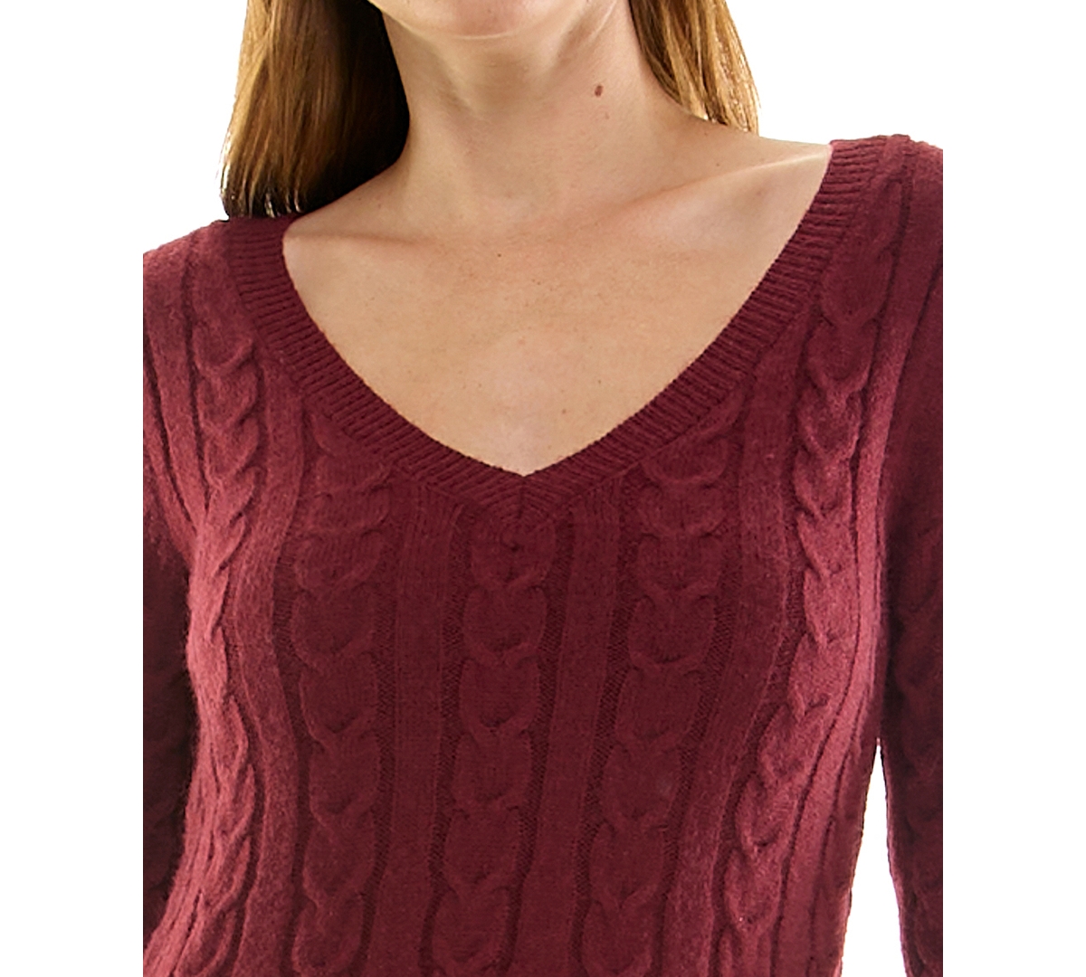 Rare Juniors' Cable-Knit Long-Sleeve A-Line Mini Dress