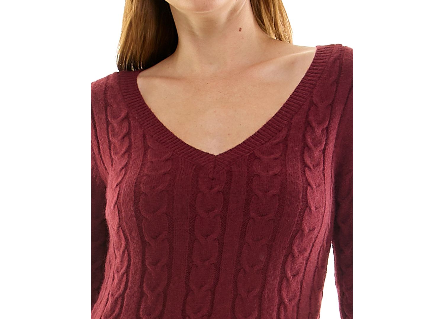 Juniors' Cable-Knit Long-Sleeve A-Line Mini Sweater Dress