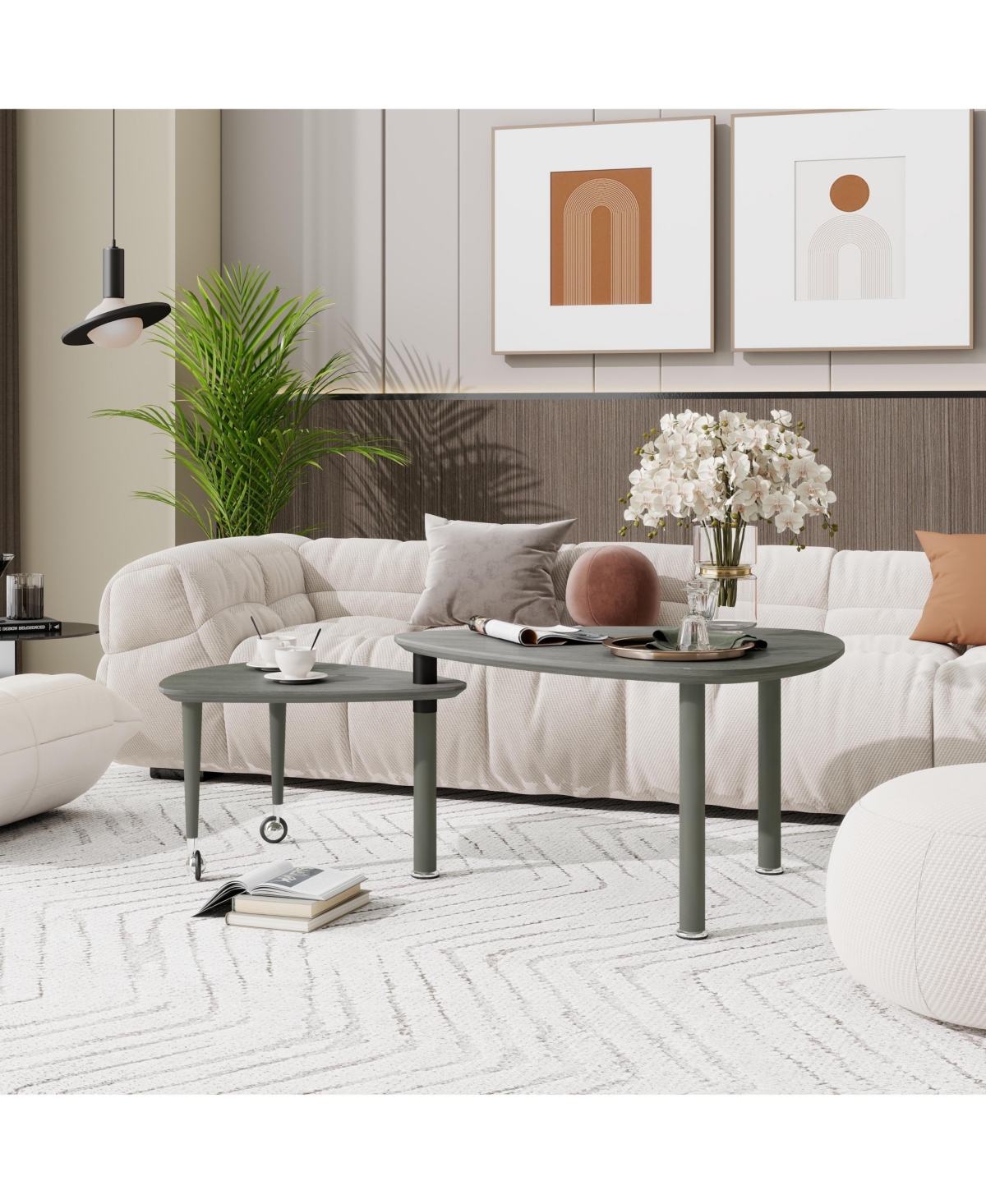 Flynama 360degree(s) Rotatable Coffee Table, Oak Veneer