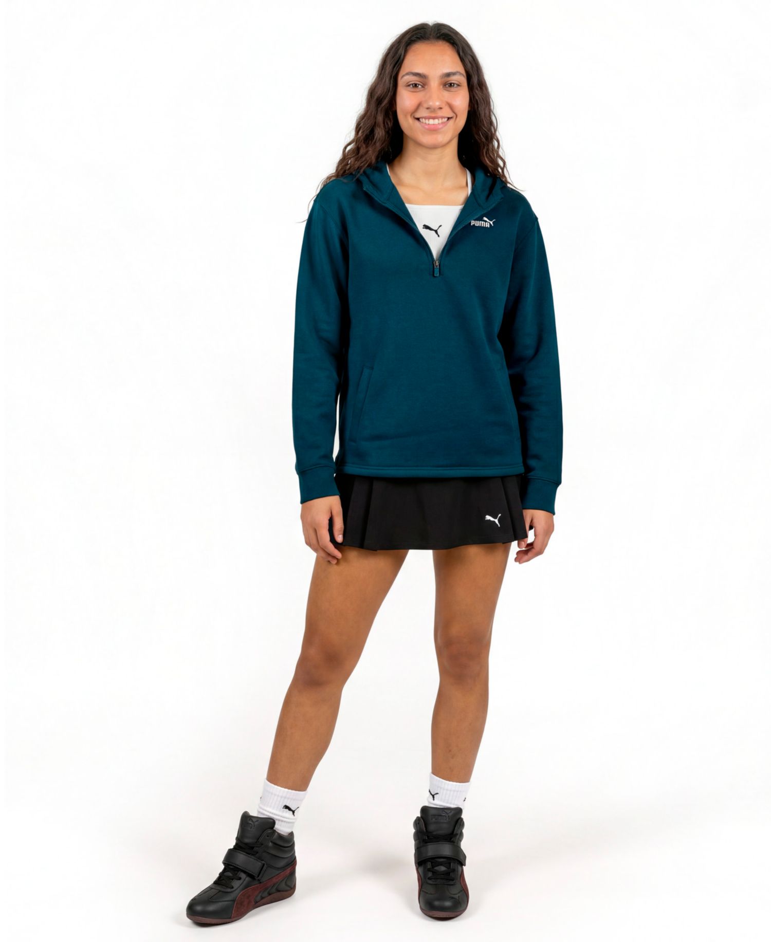Women's Ess 1/2-Zip Standard Hoodie Long-Sleeve Fleece Sweatshirt