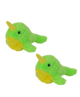 Jr Arctic Narwhal 2 Pack, Durable Plush Squeaky Dog Toy