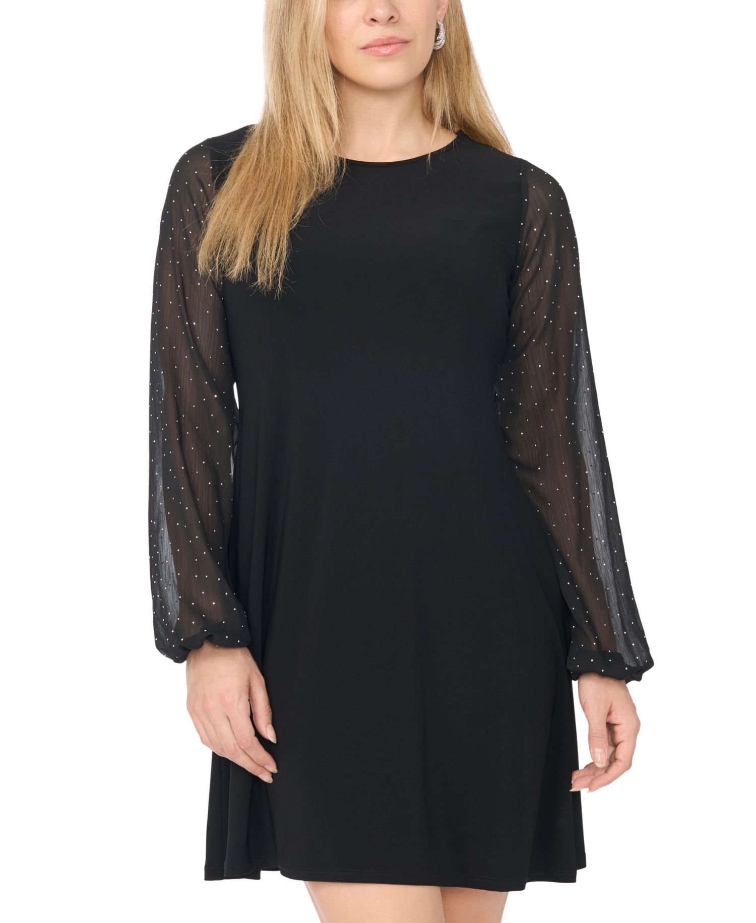 Petite Long-Sleeve Little Black Dress
