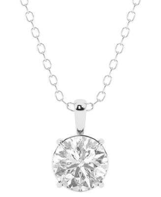 IGI Certified Lab-Grown Diamond Solitaire Pendant Necklace (3 ct. t.w.) in 14k White or Yellow Gold