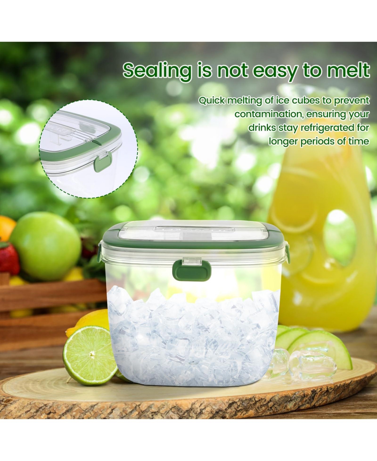 Piscifun 5L Portable Ice Bucket with Lid Tong Sealed Handle for Cocktail Party Camping Barbeque