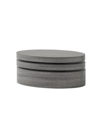 3-Layer Rotating Oval Coffee Table, Matte