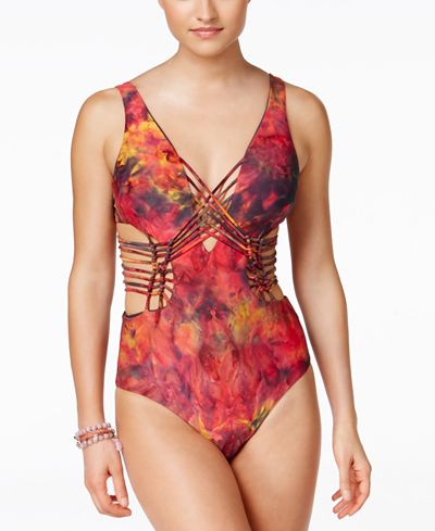 Becca Chakra Strappy Macramé One-Piece Swimsuit