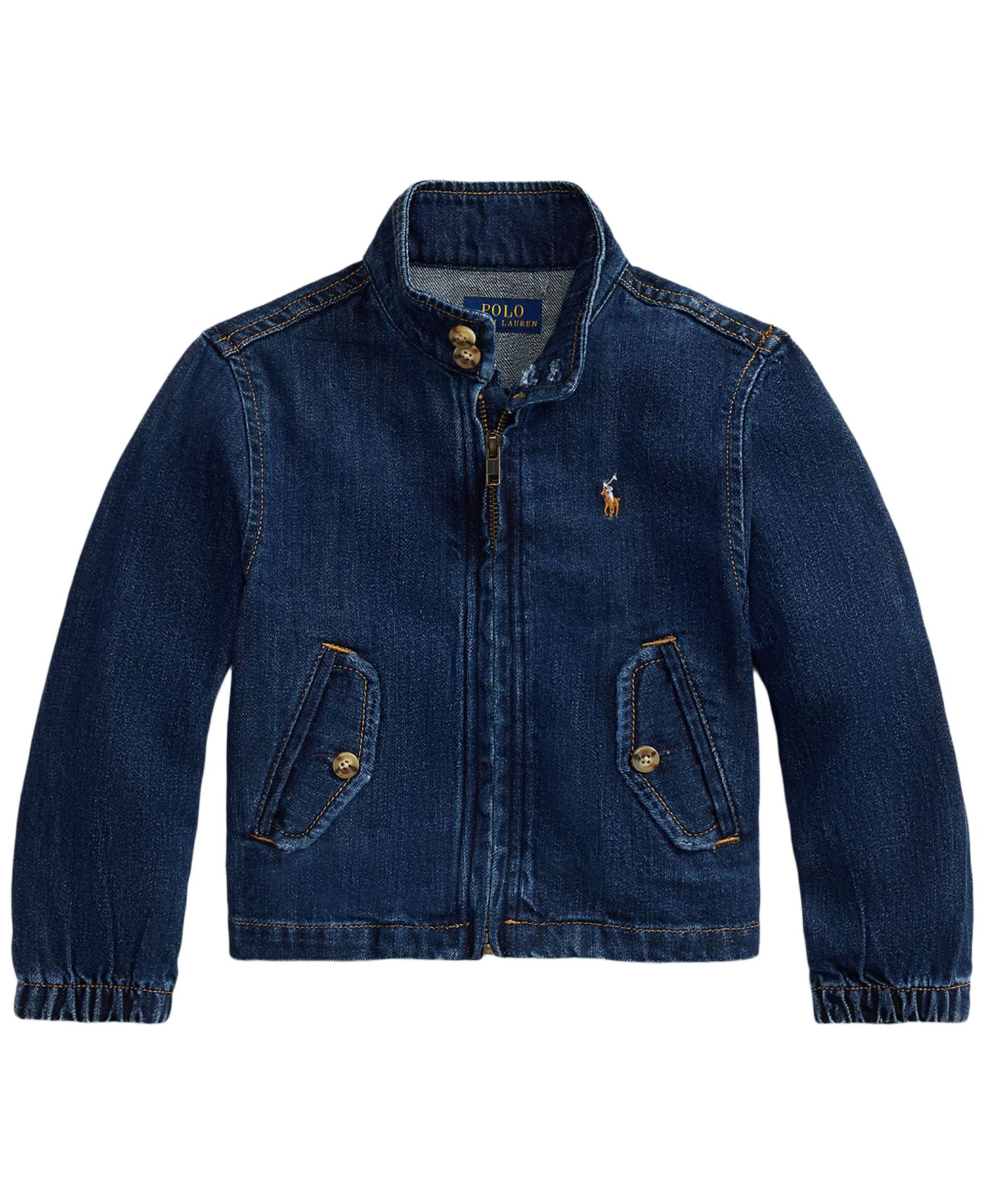 Girls' 2T-6X Indigo Denim Mockneck Jacket