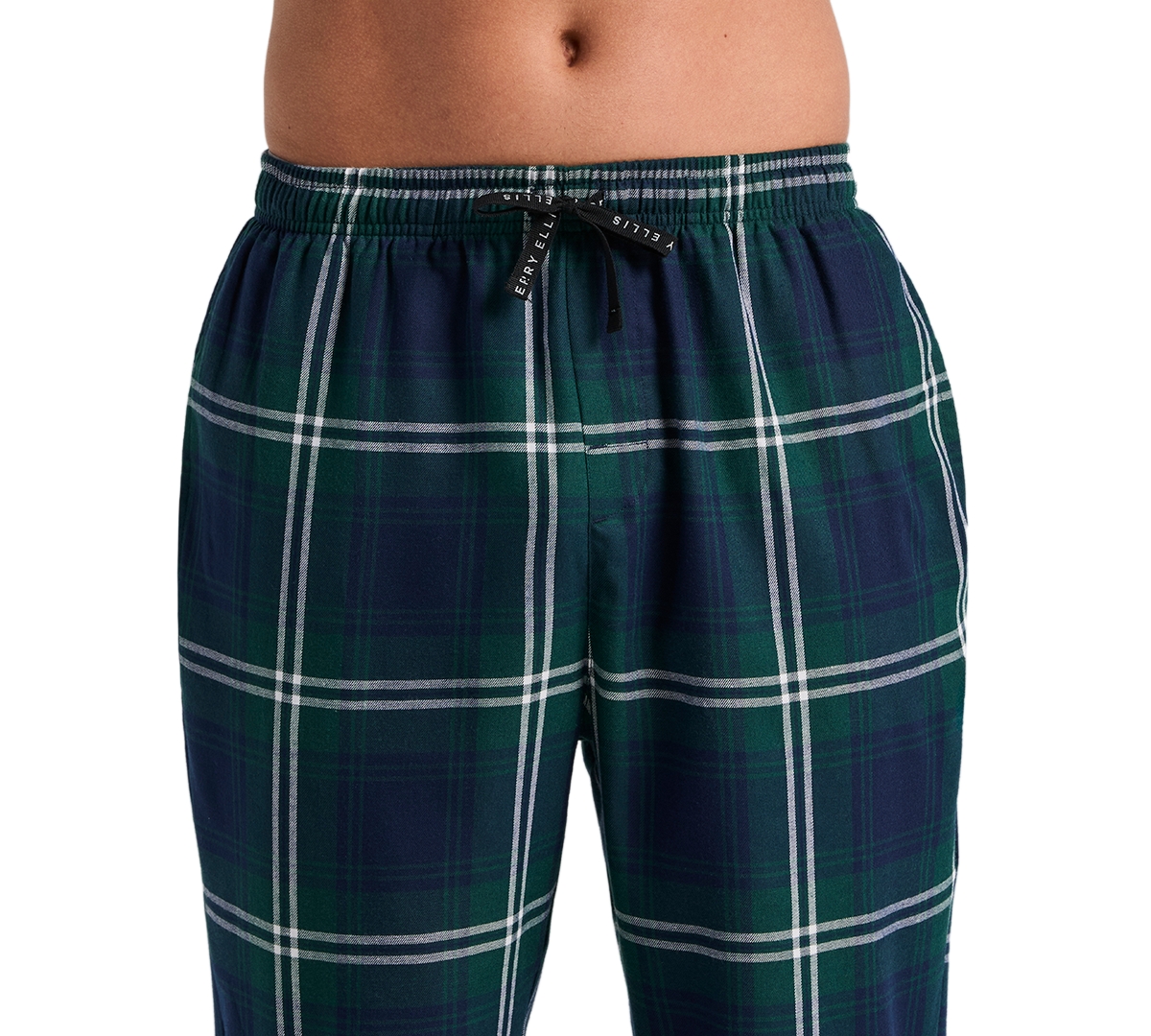 Perry Ellis Portfolio Men's Flannel Plaid Drawstring Sleep Pants