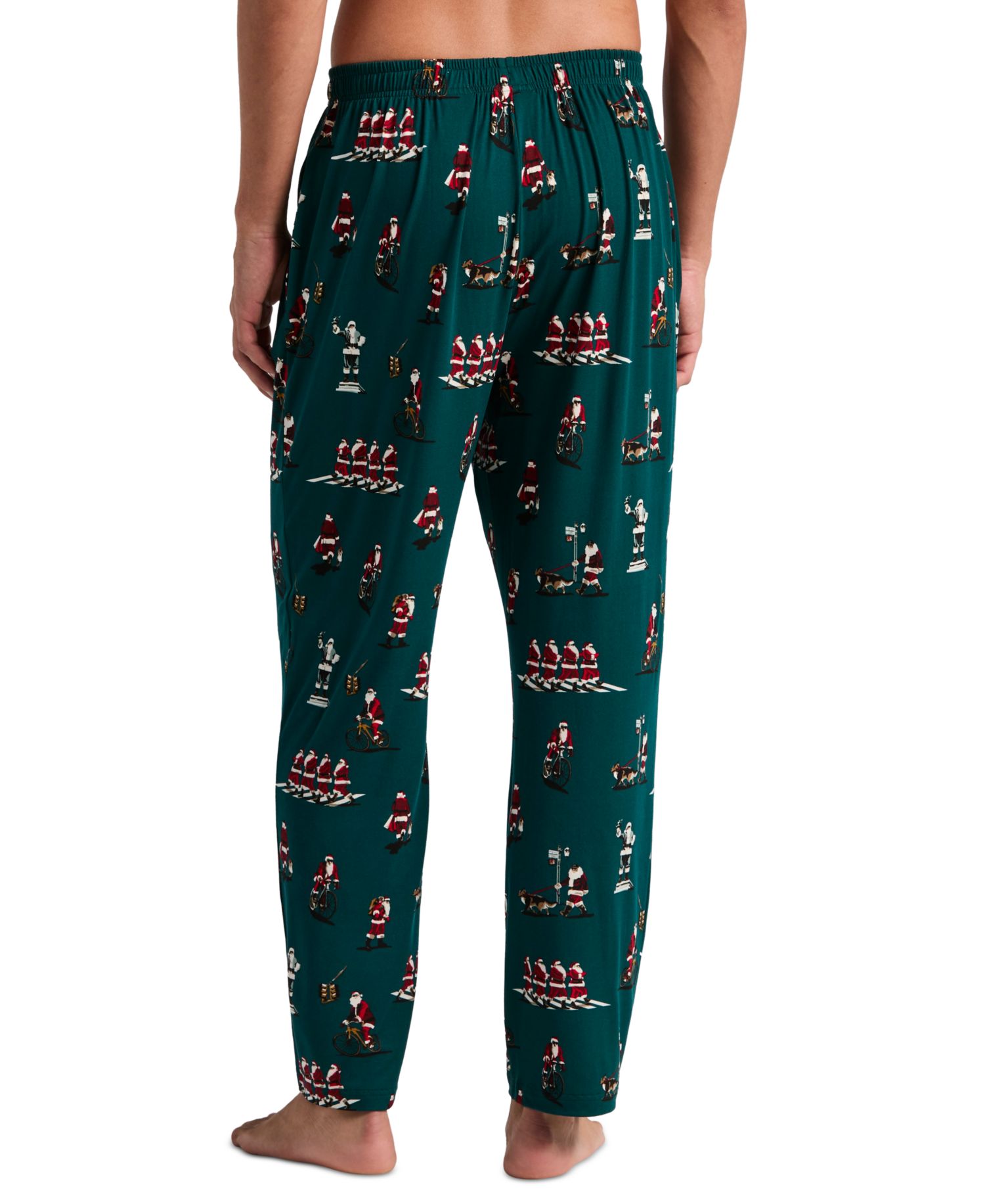 Men's Deluxe Touch City Santa's Holiday Drawstring-Waist Sleep Pants