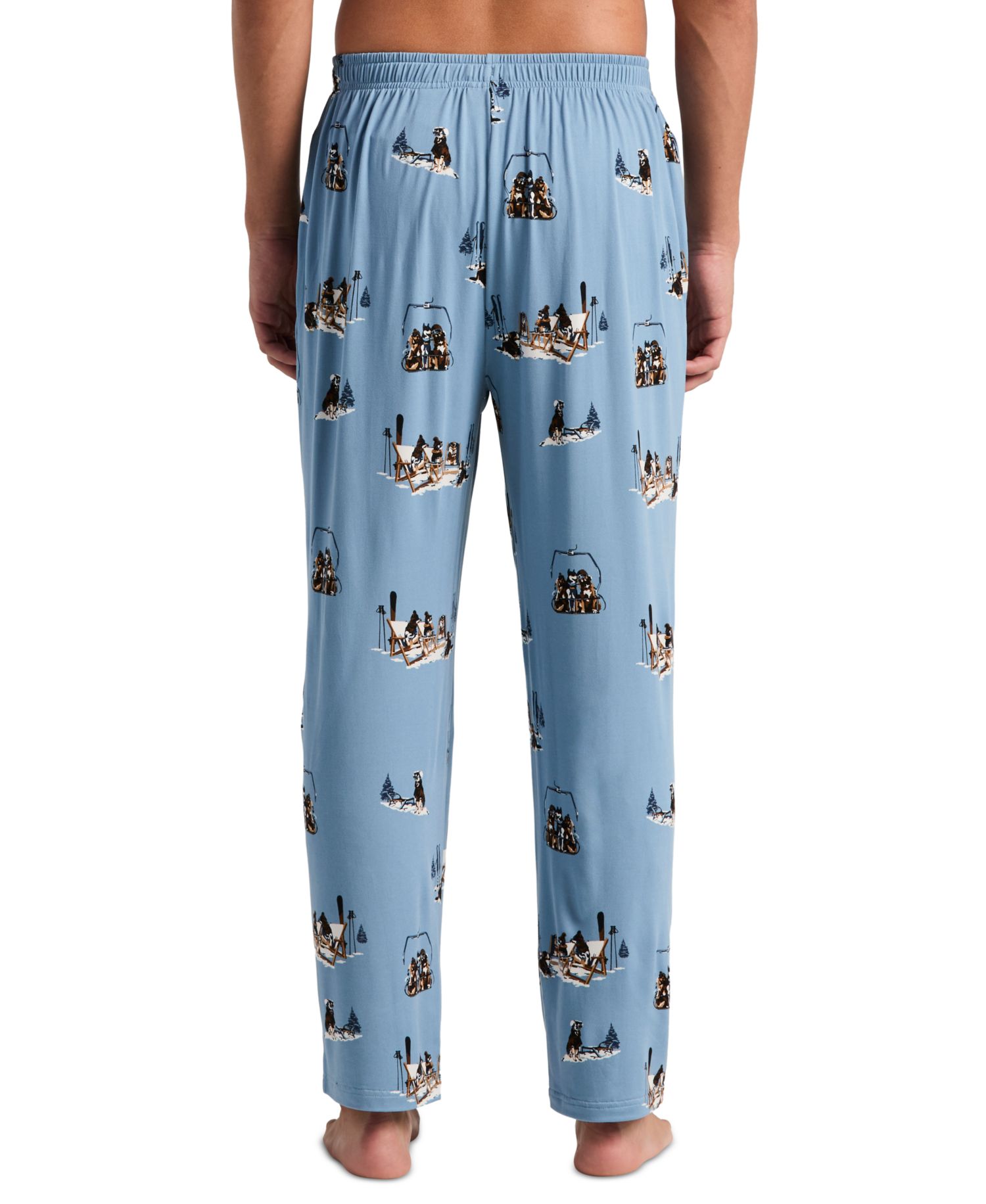Men's Deluxe Touch Apres Ski Pup Print Jersey Sleep Pants