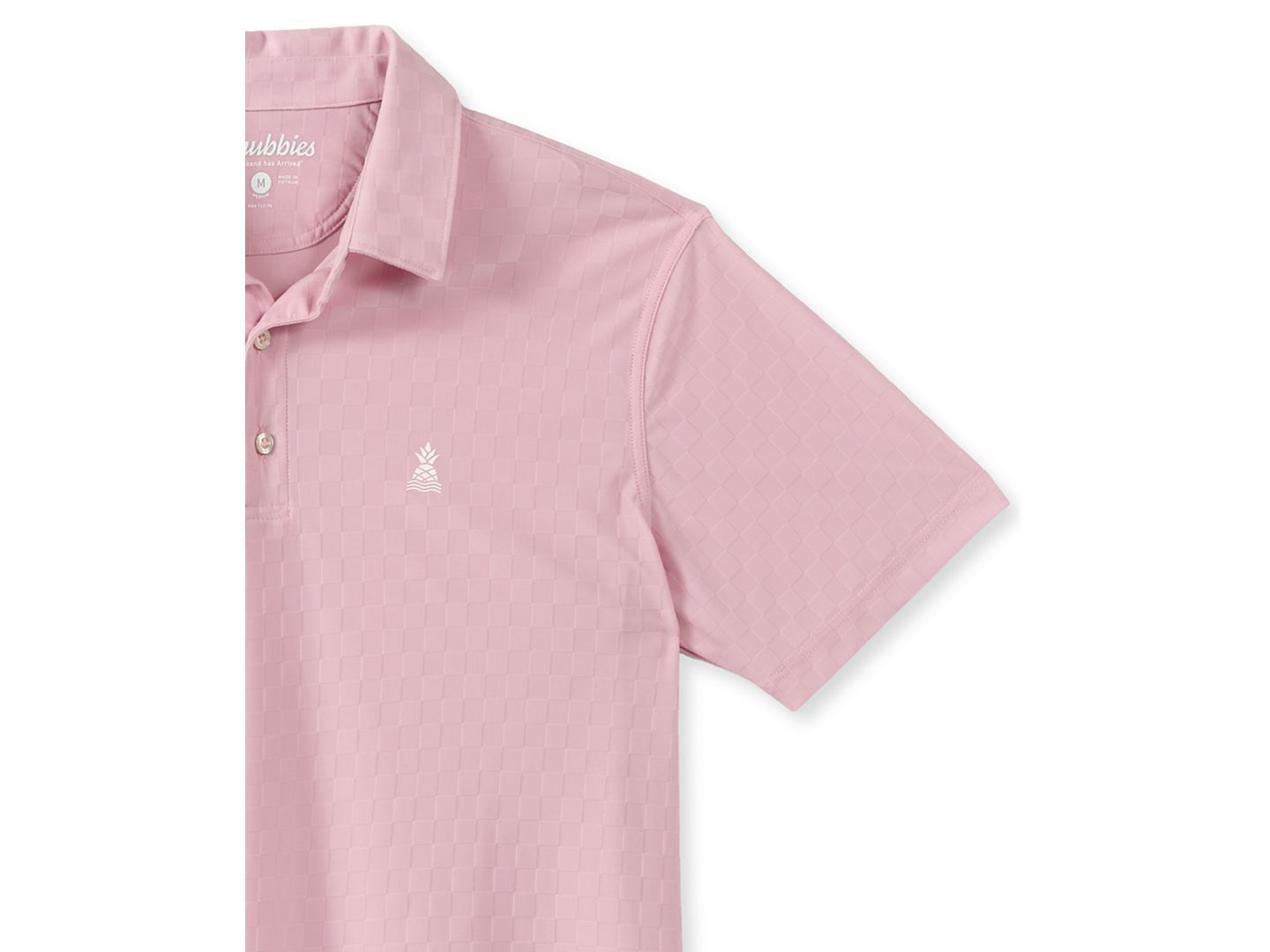 Мужское поло Chubbies Blushes Textured Regular-Fit Polo Shirt, цвет: Пастельный розовый — фото 2