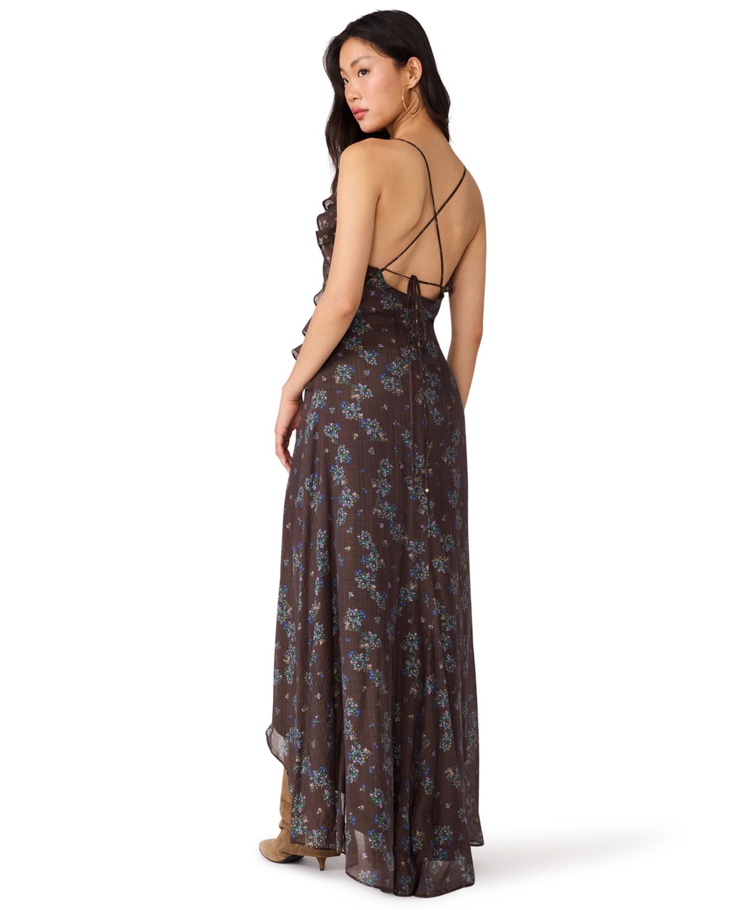 Women's Roselyn Floral Ruffle High-Low Dress