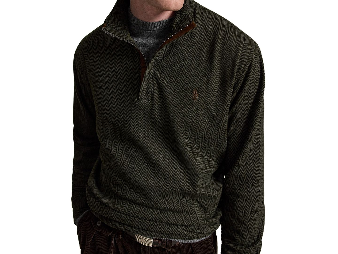 Мужской свитер Polo Ralph Lauren Luxury Classic-Fit, цвет: Меланжевый / Чёрный — фото 3