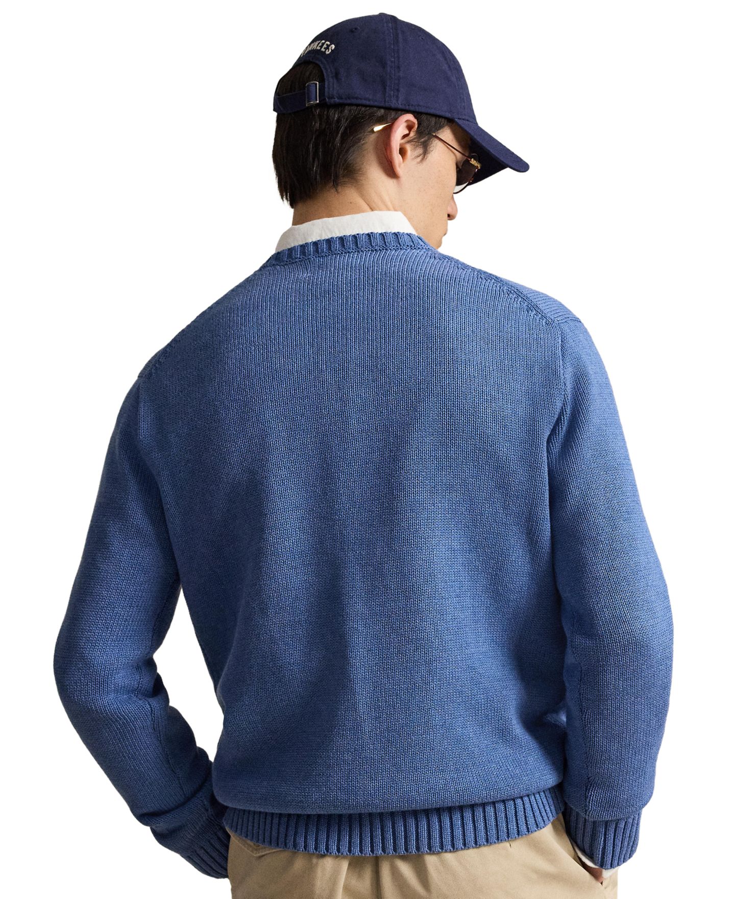 Мужской свитер Polo Ralph Lauren The Iconic Flag Crewneck, цвет: Синий меланжевый — фото 4