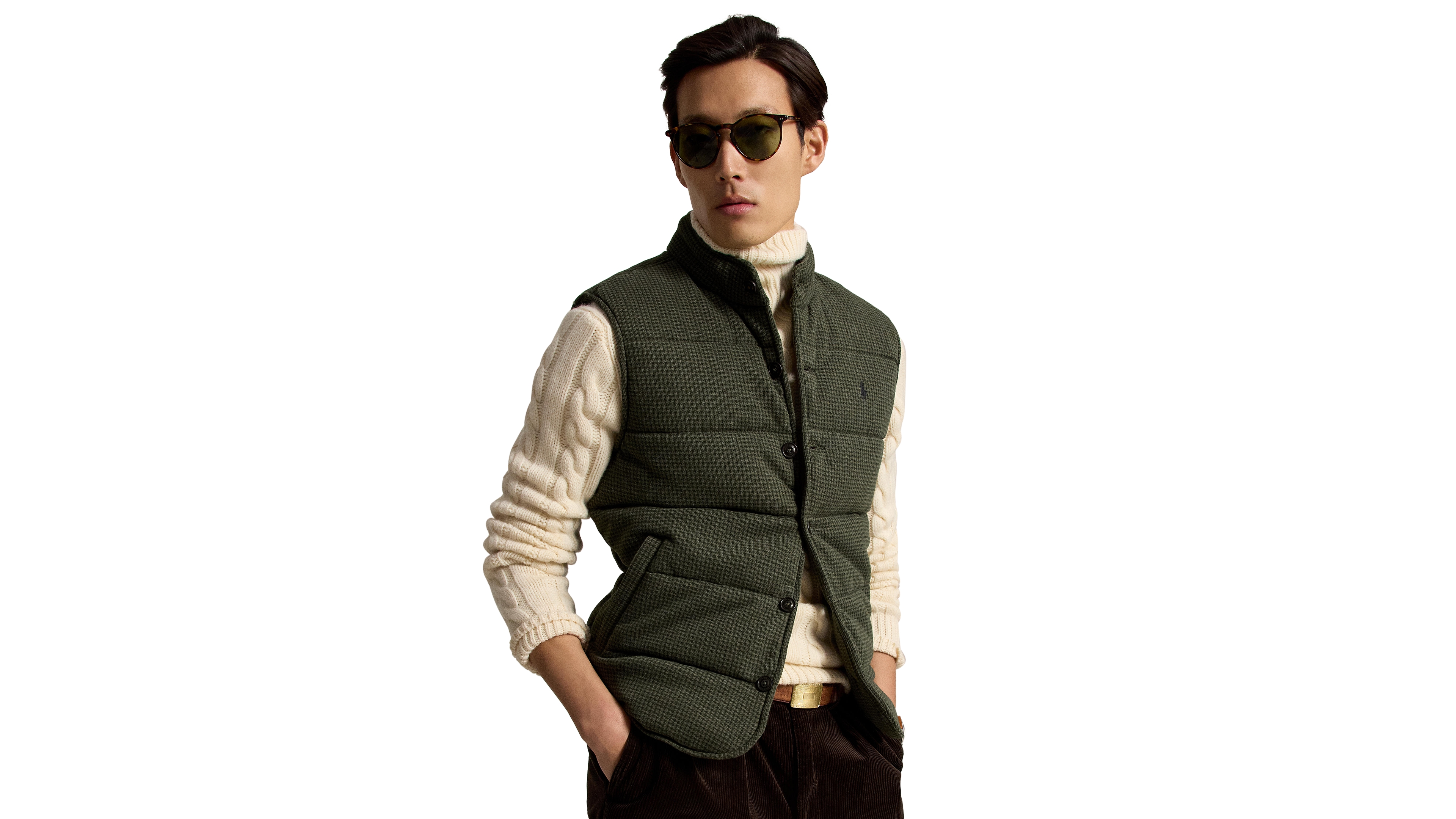 Polo Ralph Lauren Men's Houndstooth Regular-Fit Estate-Rib Vest