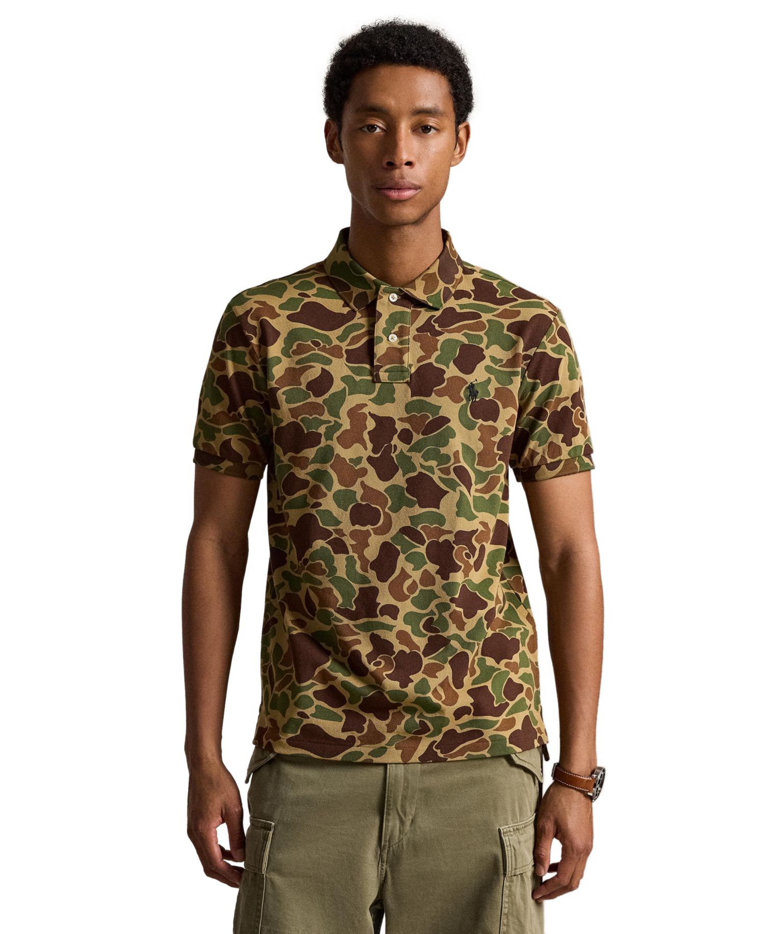 Men's Camo Mesh Classic-Fit Polo Shirt