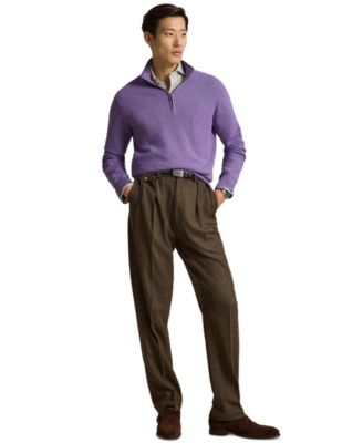 Polo Ralph Lauren Men's Mesh-Knit Cotton Quarter-Zip Sweater - Macy's
