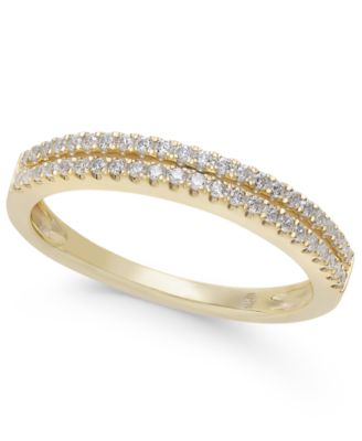Diamond Double Row Band in (1/4 ct. t.w.) in 14k Gold, White Gold or Rose Gold