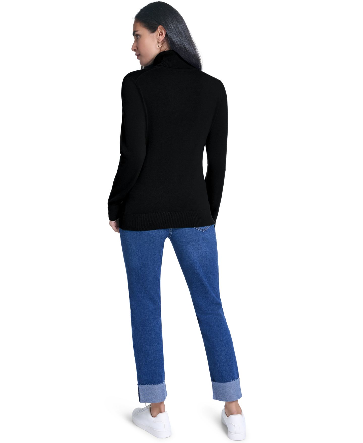 Женский свитер Nautica Solid Long-Sleeve Turtleneck, цвет: Чёрный — фото 6