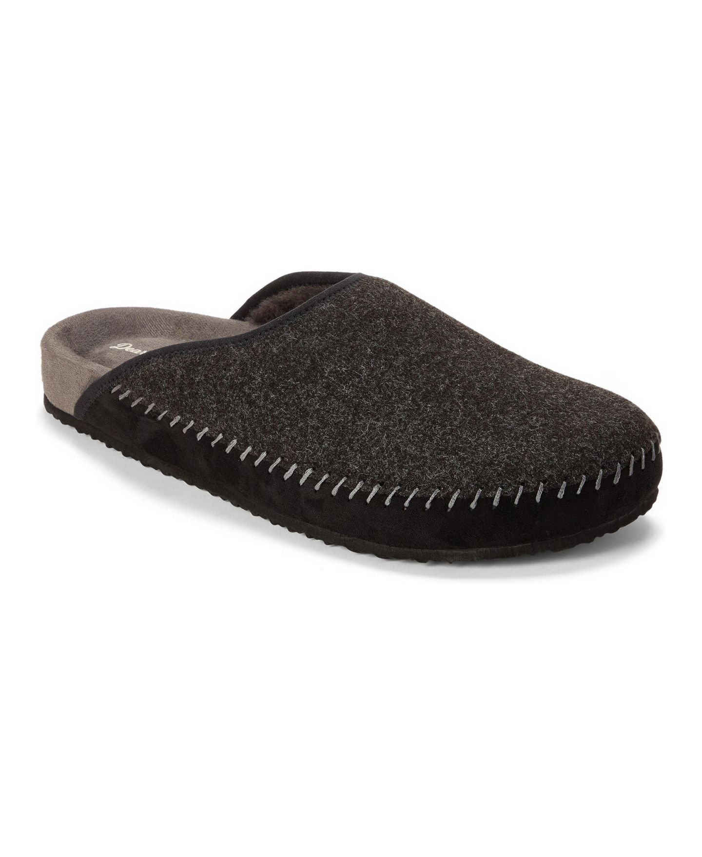 Мужские тапочки Dearfoams Peterson Scuff Slippers, цвет: Чёрный — фото 1