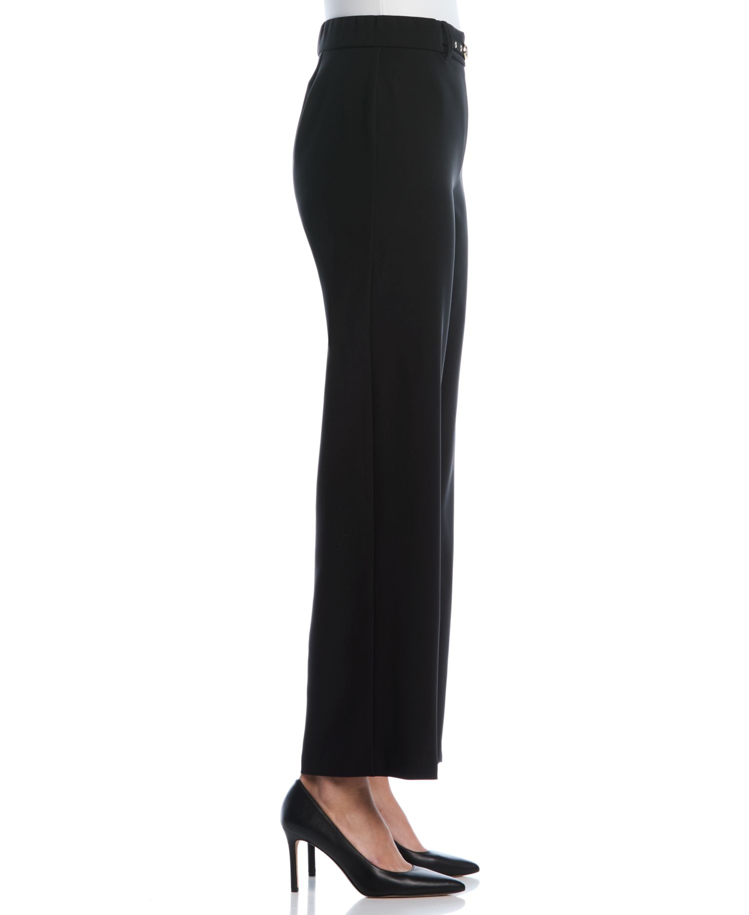 Petite Novelty Pull-On Wide-Leg High-Rise Pants