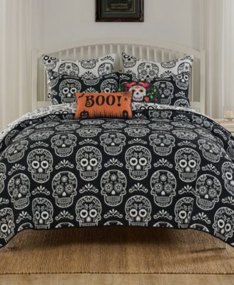 Sugar Skull Jacquard-Woven Coverlet Sets