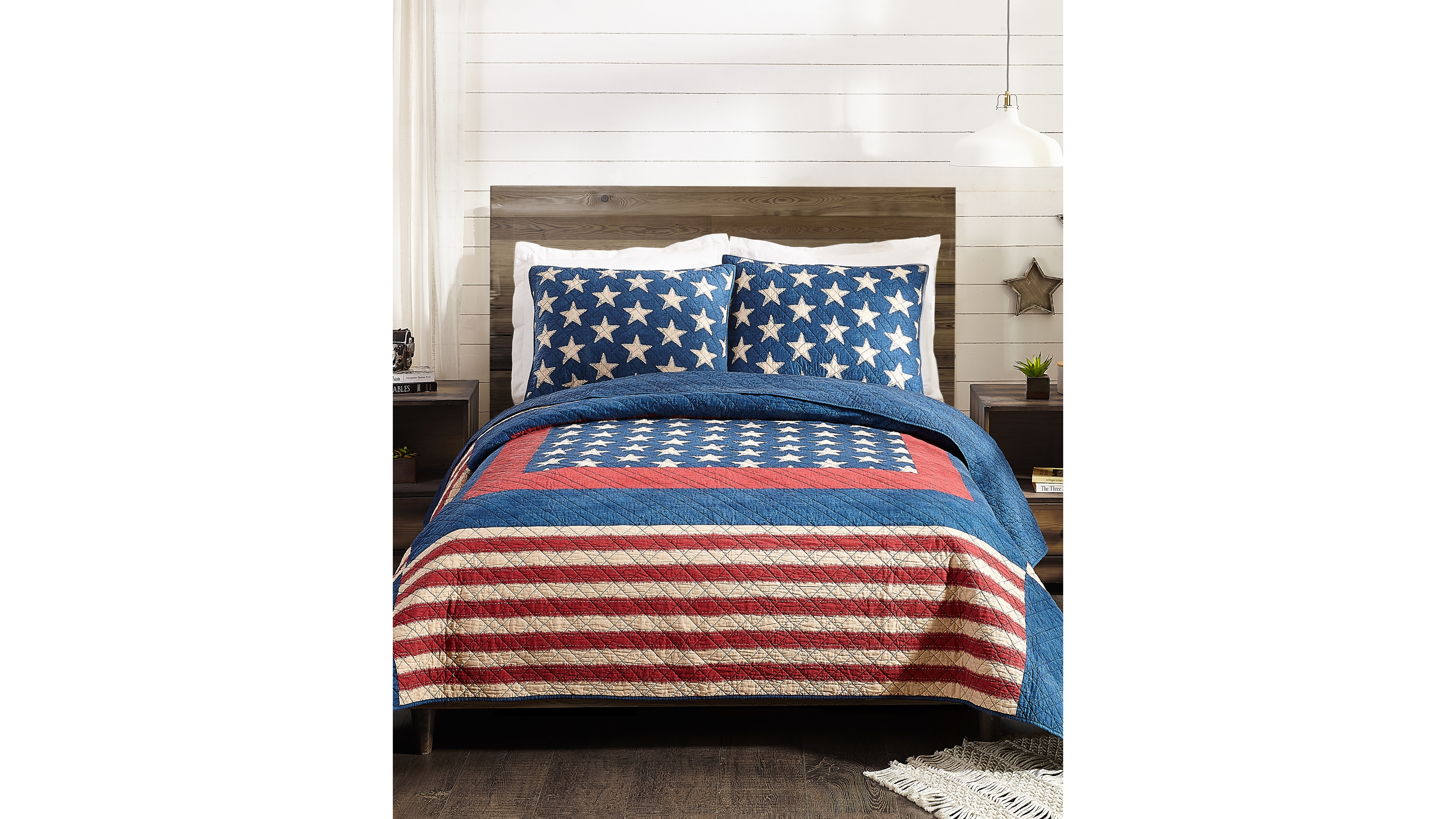 Modern Heirloom Americana Patch 3-Piece Quilt Set, Full/Queen