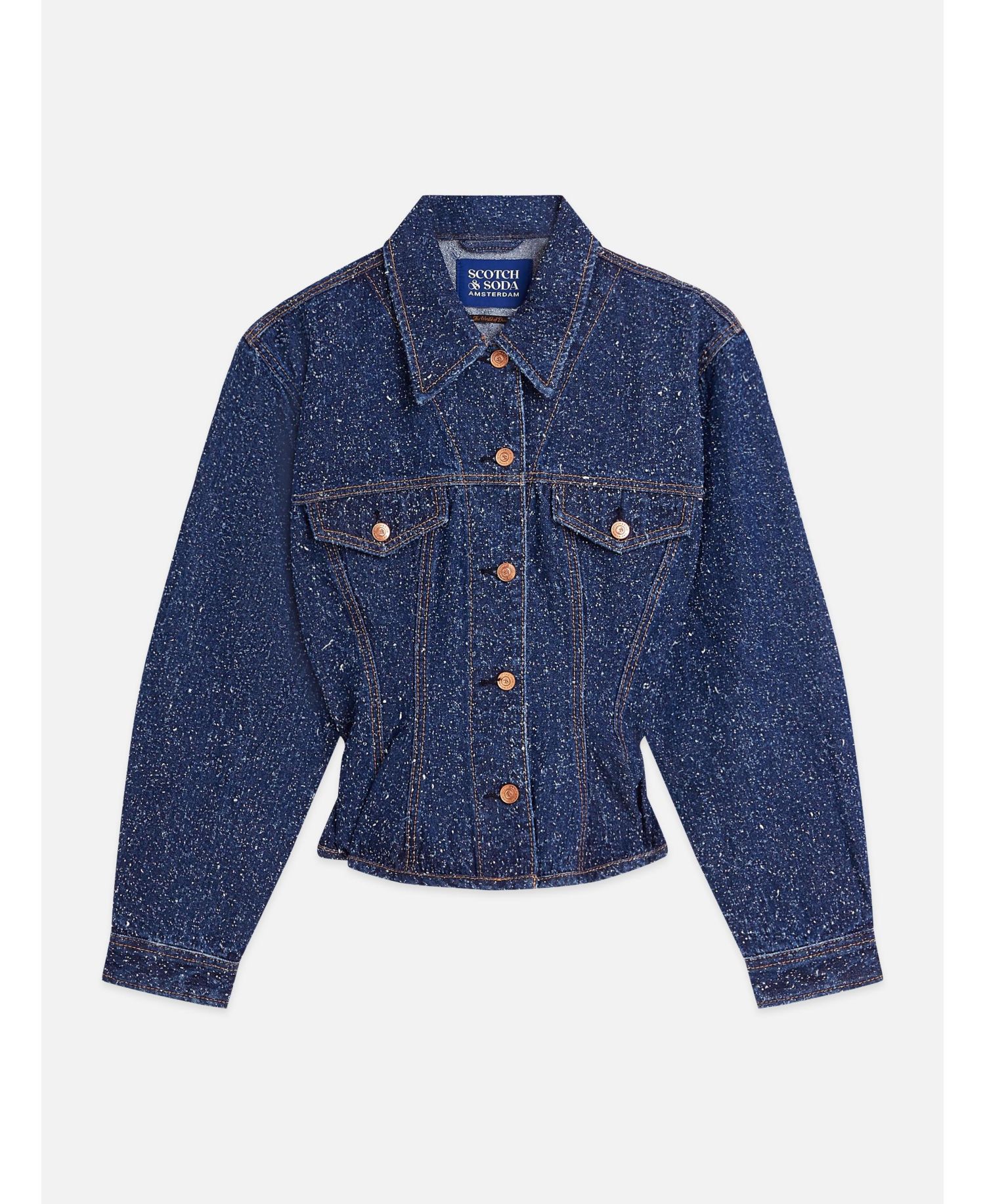 Women's Peplum Waisted Denim Jacket Deep Weave