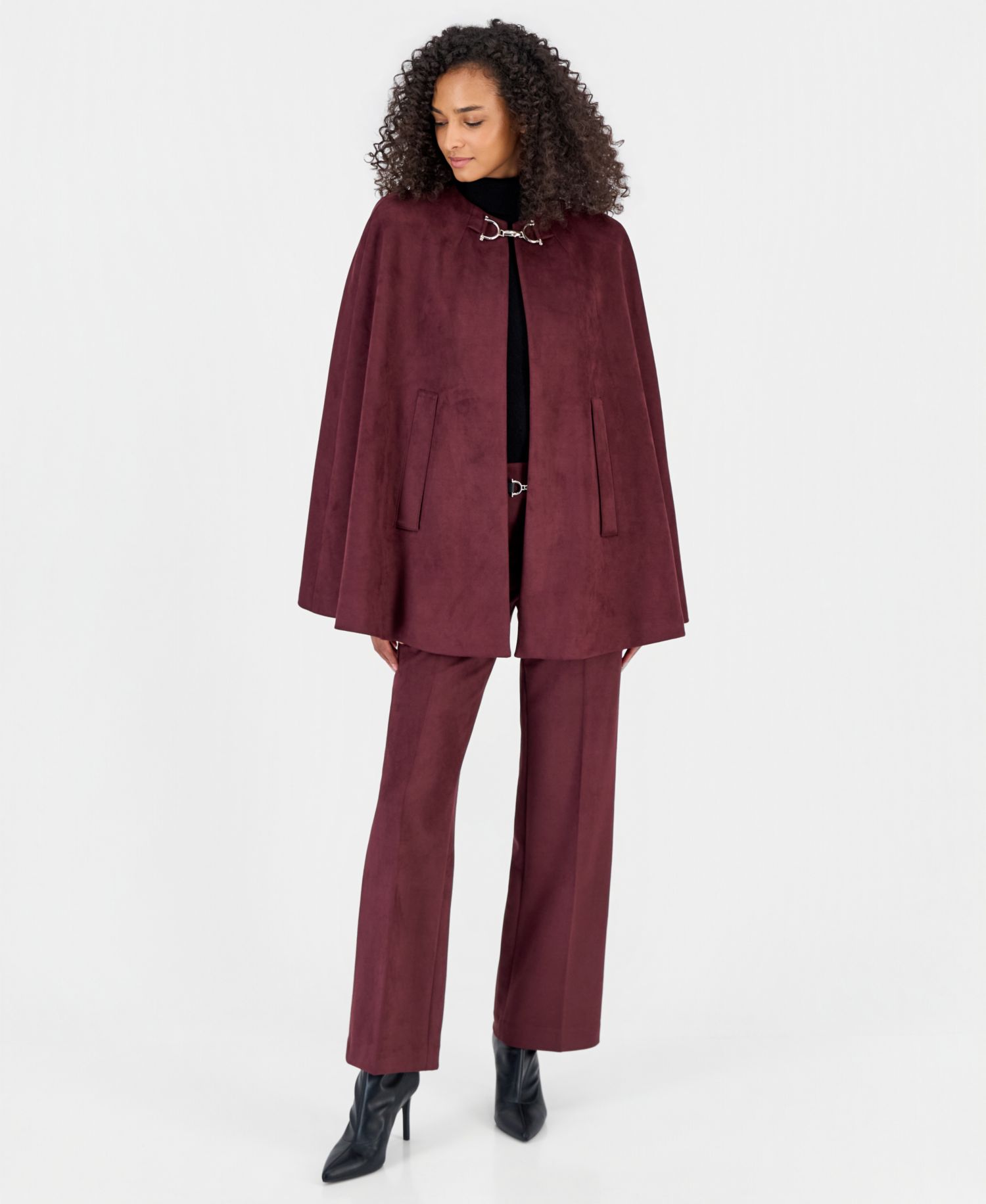 Women's Pull-On Wide-Leg Scuba Suede Pants
