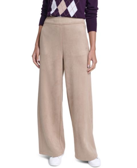 Женские брюки Nautica High-Rise Faux-Suede Pull-On, цвет: Песочный
