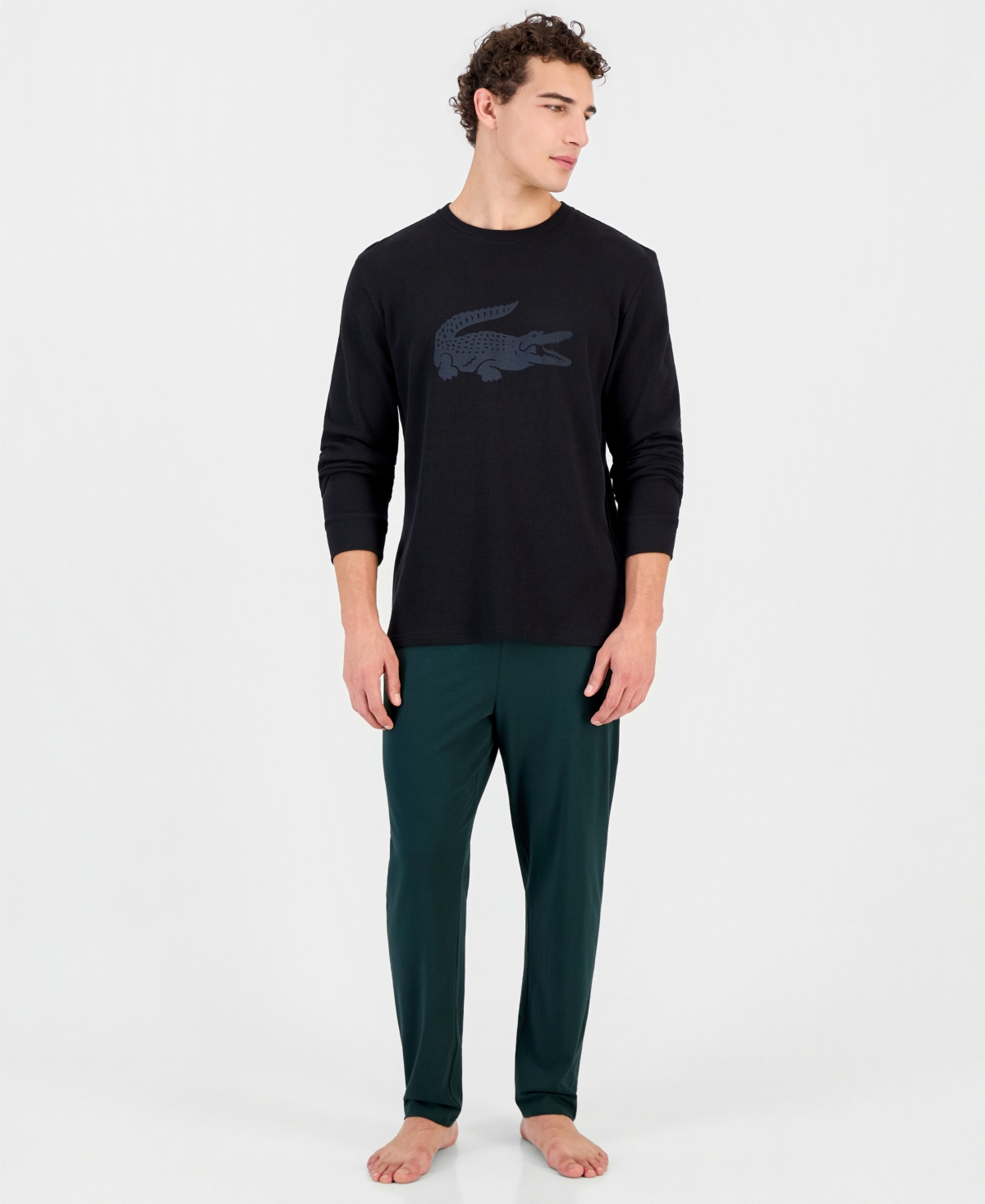 Lacoste Men's Waffle-Knit Sleep Shirt