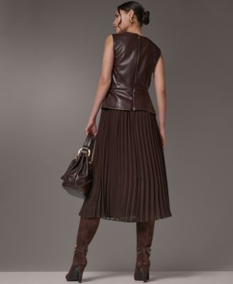 Brown Wrap Petite Midi Dresses