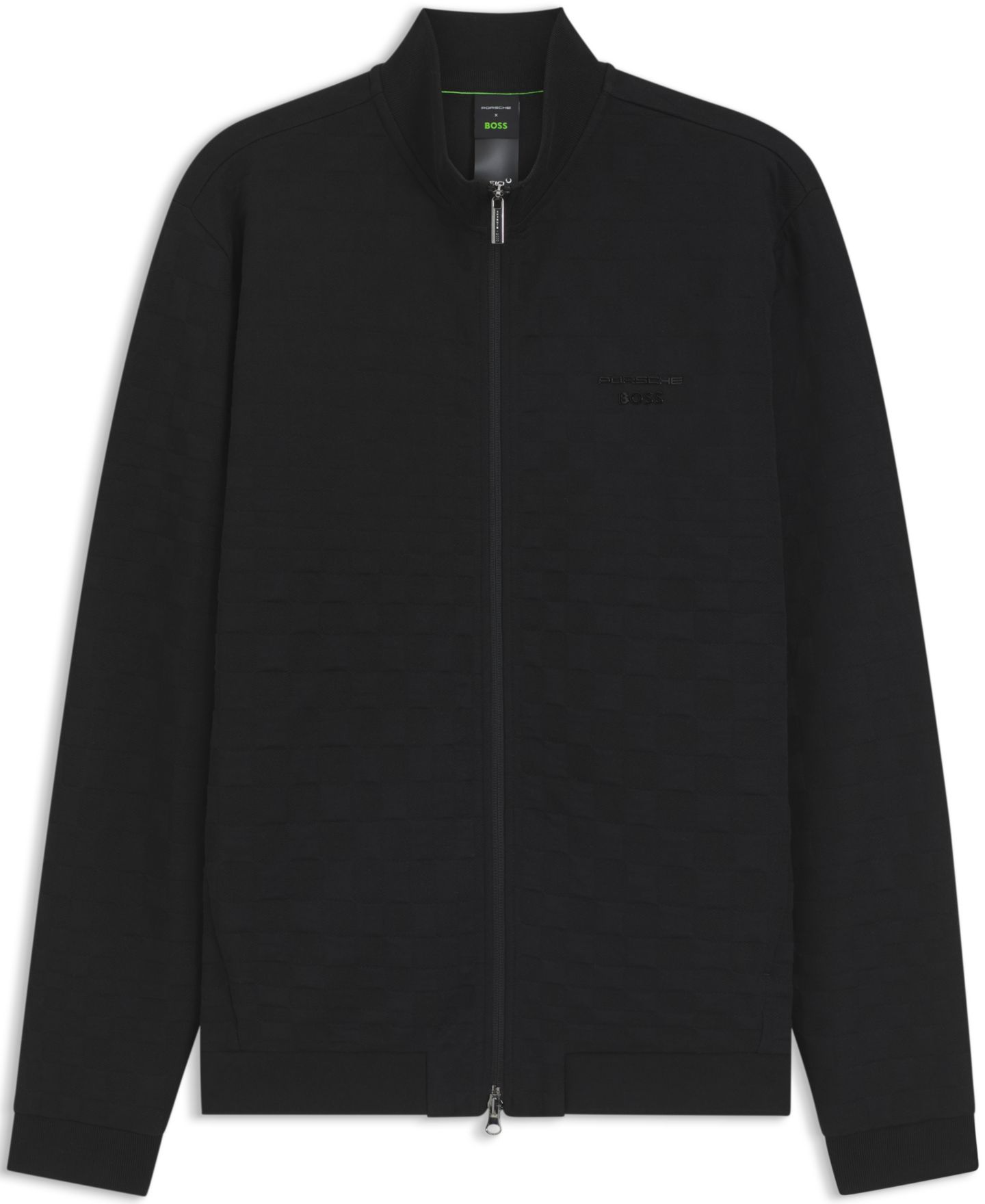Мужской свитшот Hugo Boss x Porsche Regular-Fit Check Jacquard, цвет: Чёрный — фото 2