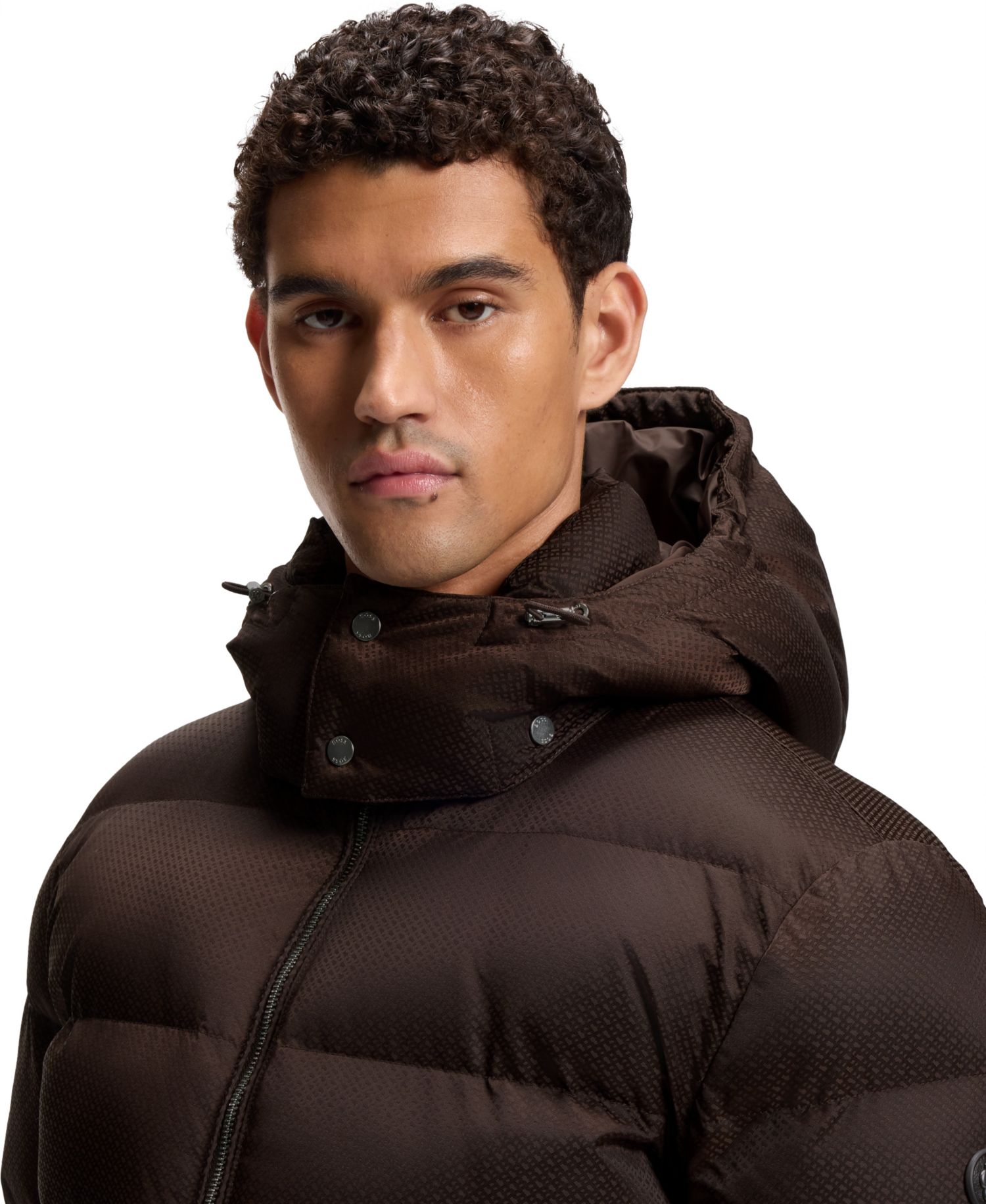 BOSS by Men's Water-Repellent Padded Jacquard Jacket