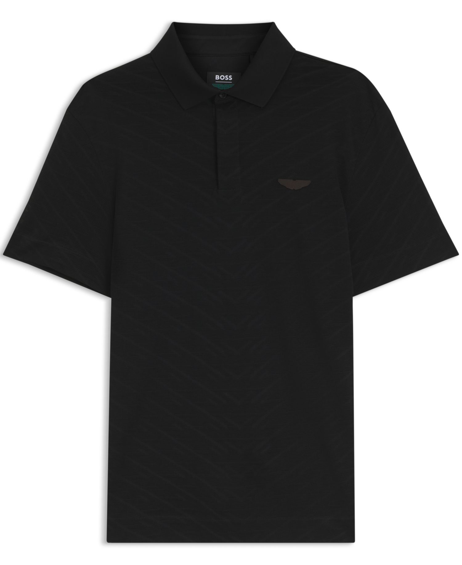 x Aston Martin Men'sCotton Mercerized Cotton Jacquard Regular-Fit Polo Shirt