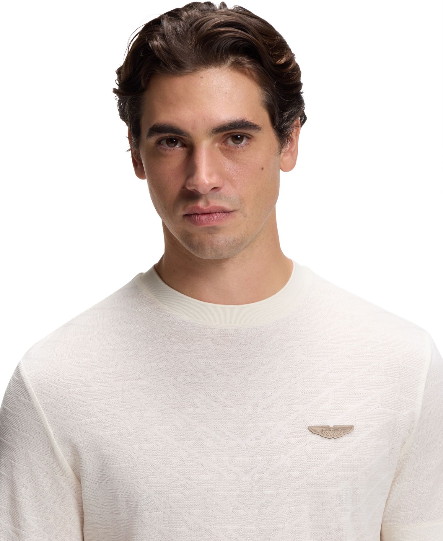 x Aston Martin Men'sCotton Mercerized Cotton Jacquard Regular-Fit T-Shirt