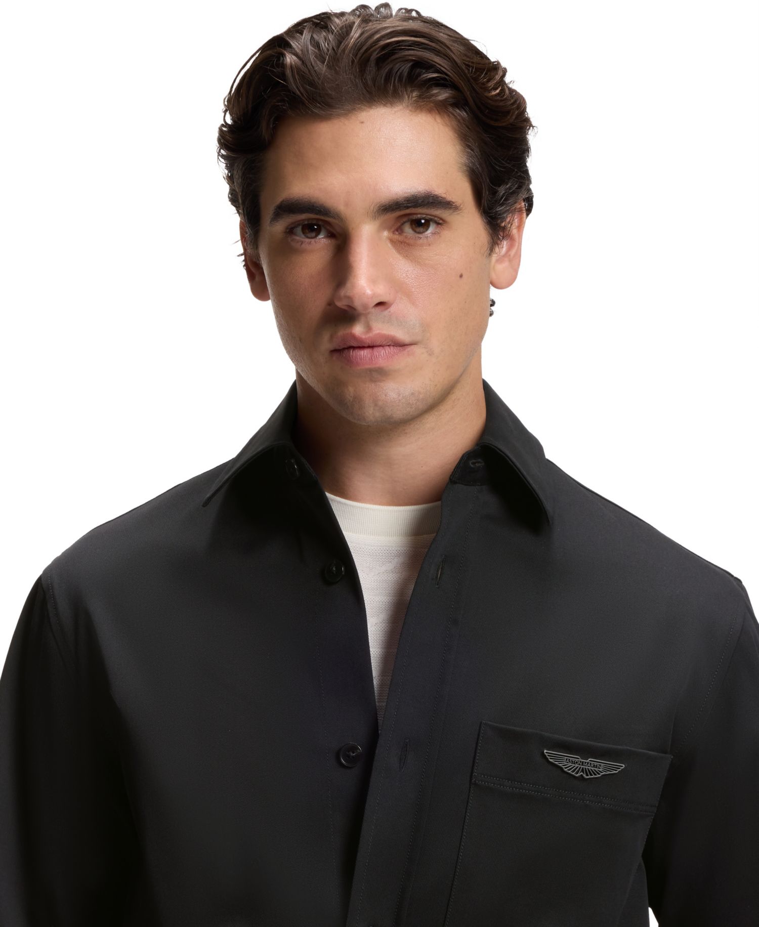 x Aston Martin Men's Cotton-Blend Relaxed-Fit Overshirt