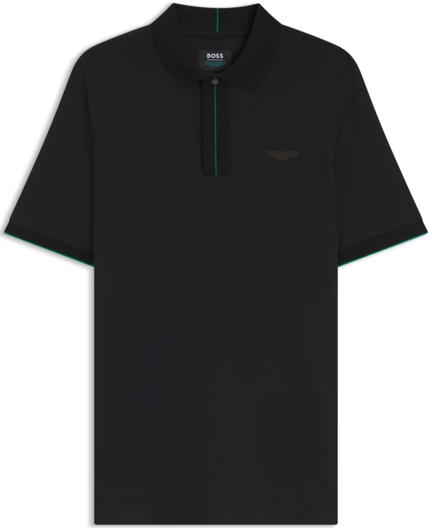 Мужское поло Hugo Boss BOSS by x Aston Martin Mercerized Cotton Regular-Fit Polo Shirt, цвет: Чёрный — фото 3