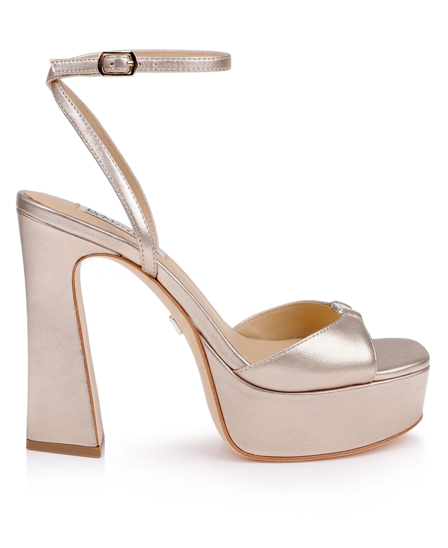Женские сандалии Badgley Mischka Romina II Metallic Platform, цвет: Шампань металлик — фото 2