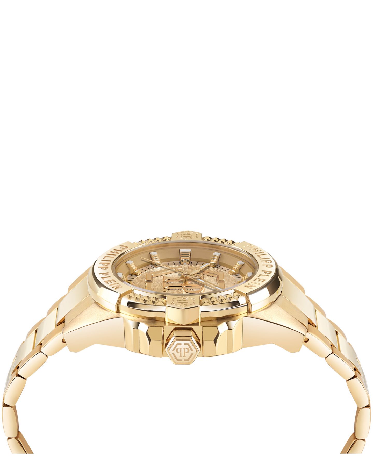 Мужские часы Philipp Plein Majesty IP Yellow Gold Stainless Steel Bracelet Watch 45mm — фото 2