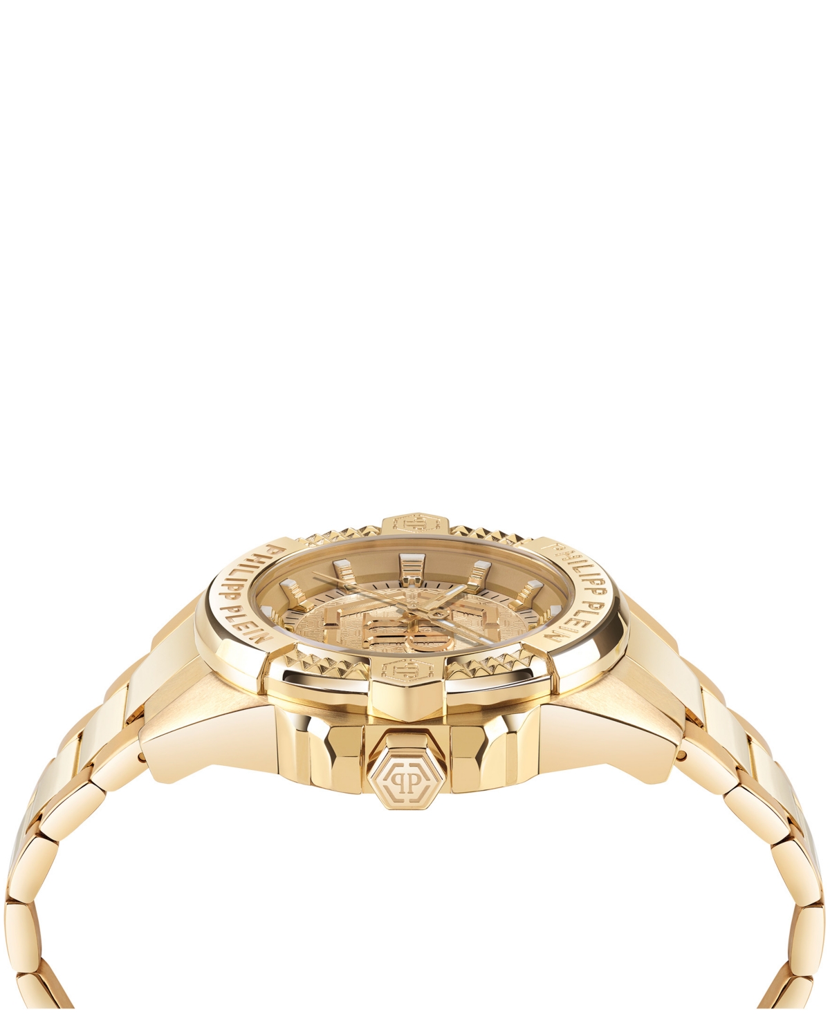 Philipp Plein Majesty Men's Ip Yellow Gold Stainless Steel Bracelet Watch 45mm