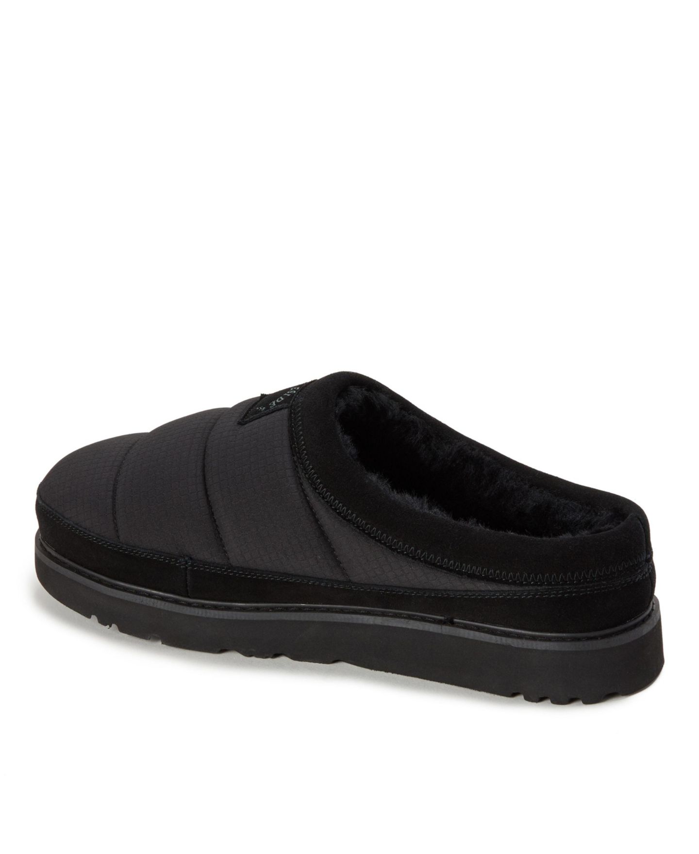 Мужские сабо Dearfoams Grafton Sport Nylon Puff Clog Water Repellent Slippers, цвет: Чёрный — фото 6