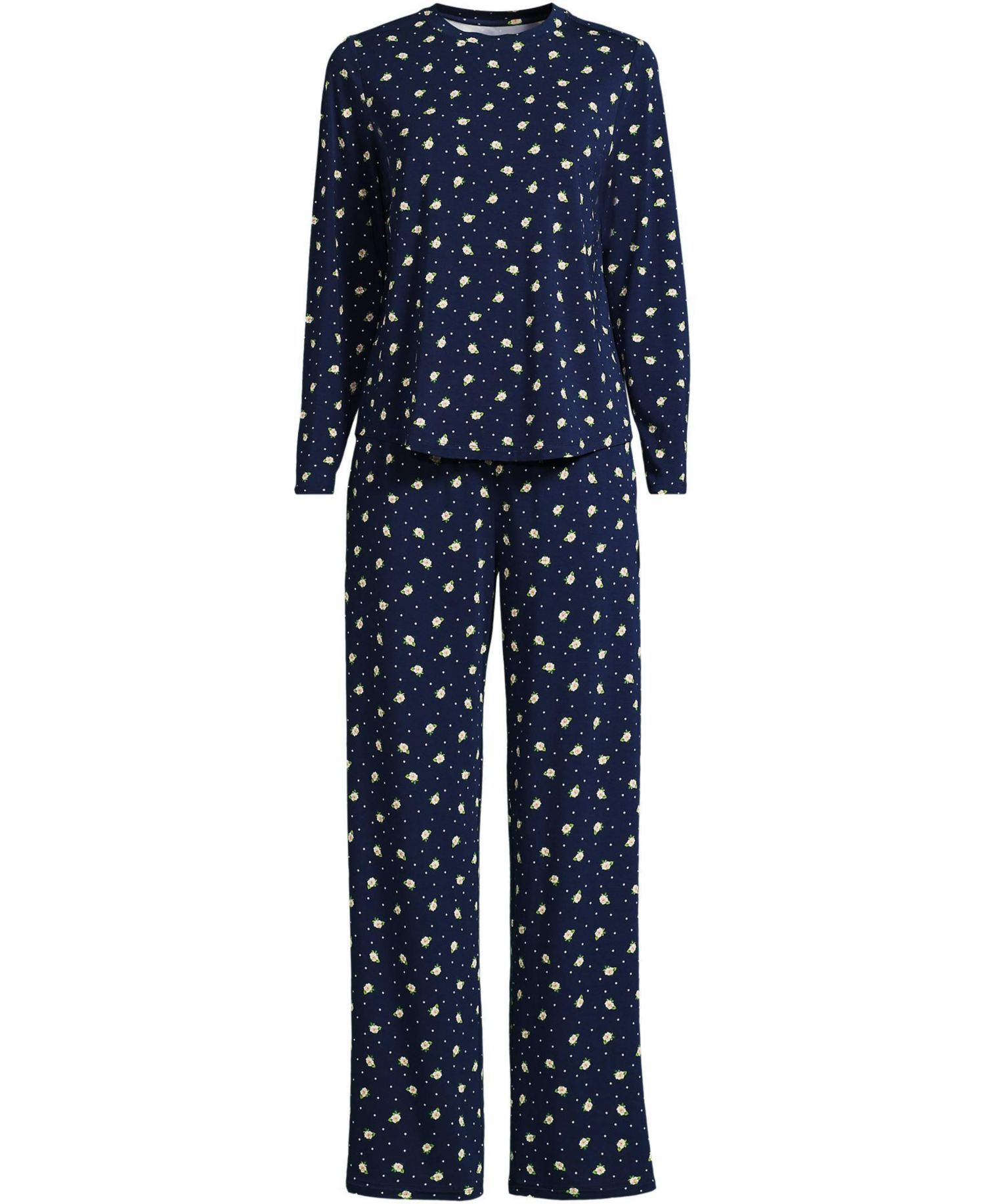 Women's Cooling Striped Long-Sleeve Top and Pants Pajama Set