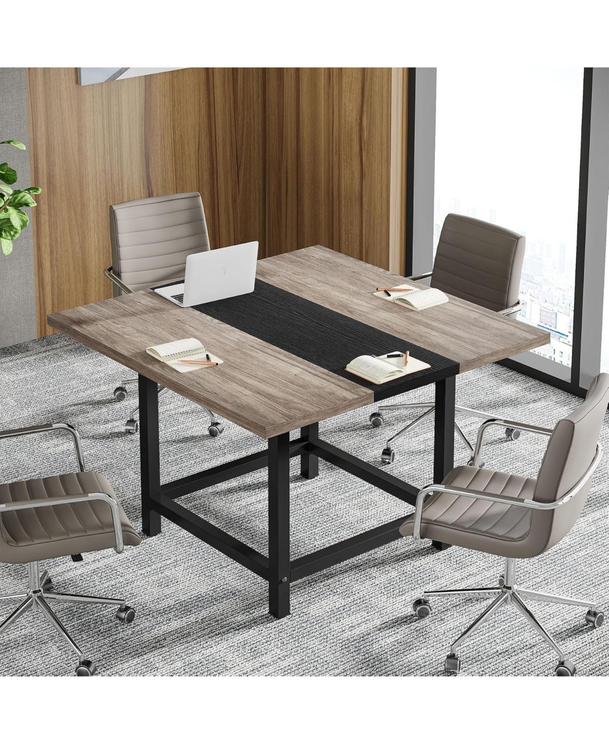 Tribesigns 39.4" Square Farmhouse Dining Table for 4