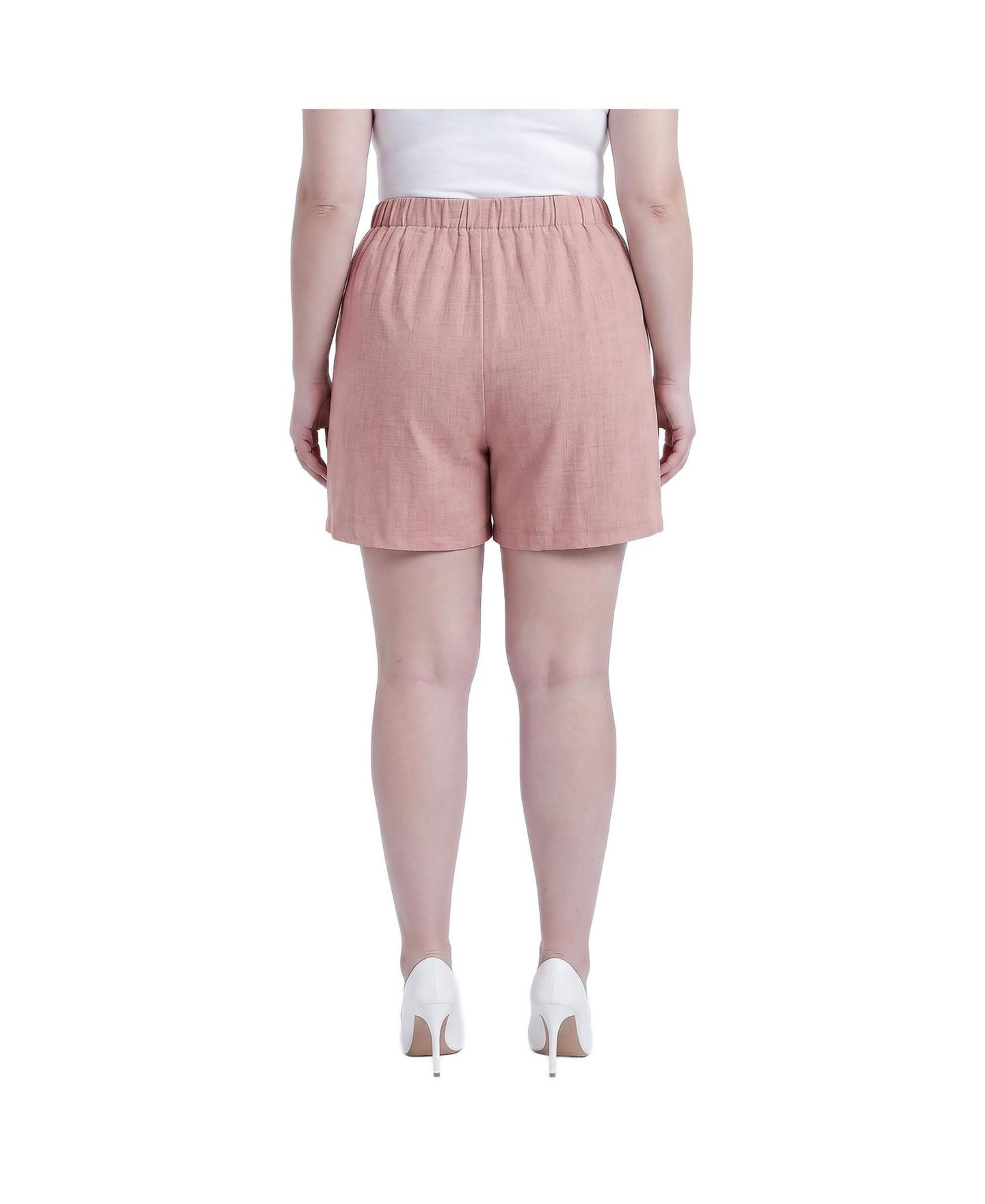 Женские шорты Standards & Practices Plus Size Elastic Waist Shorts with Inseam 6, цвет: Пыльный розовый — фото 2