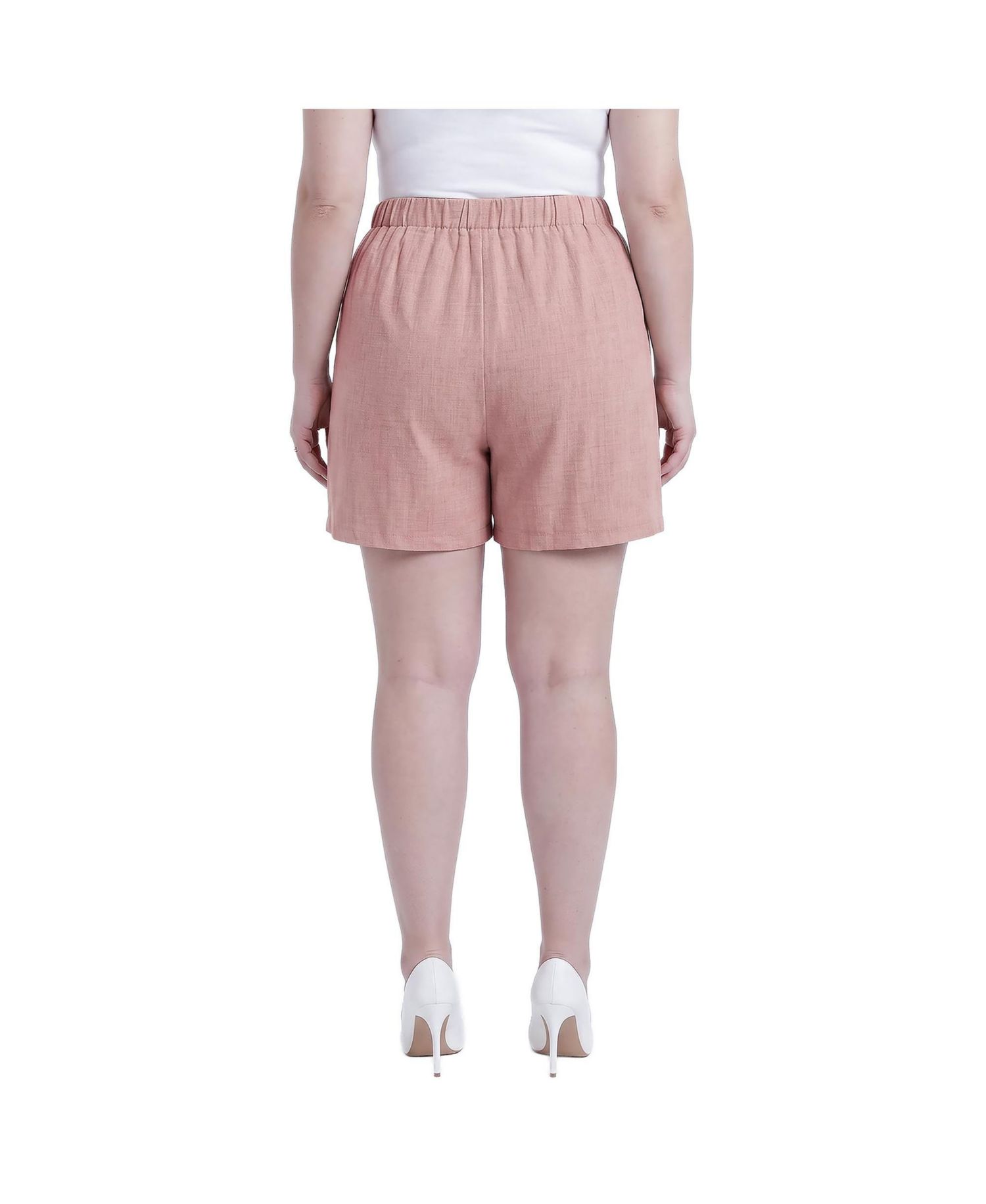 Plus Size Elastic Waist Shorts with Inseam 6
