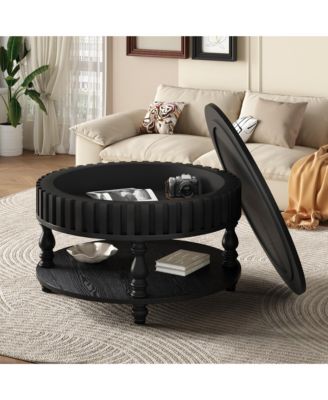 31.5" Flip-Top Fluted Coffee Table