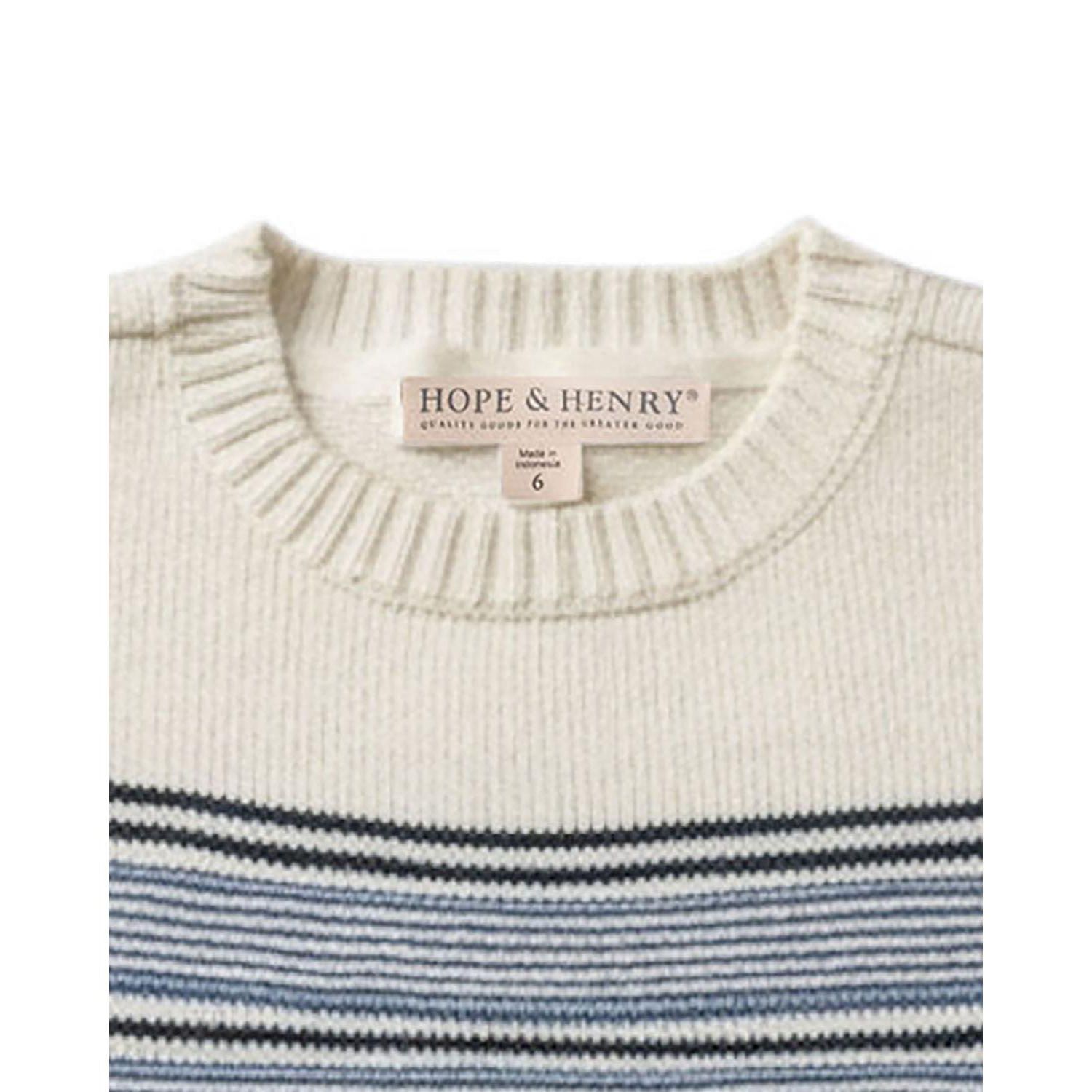 Toddler Boys (2T-4T )Organic Striped Crew Neck Pullover Sweater
