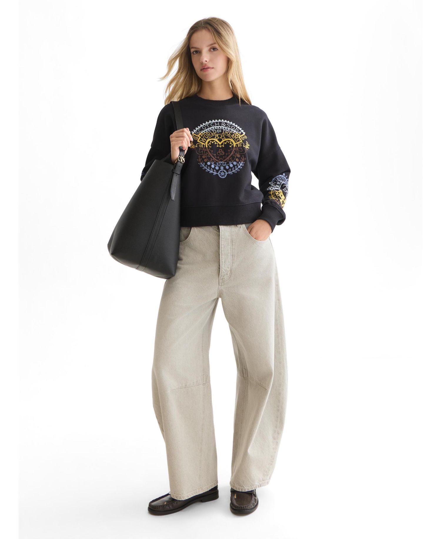 Women's Embroidered Relaxed-Fit Sweatshirt