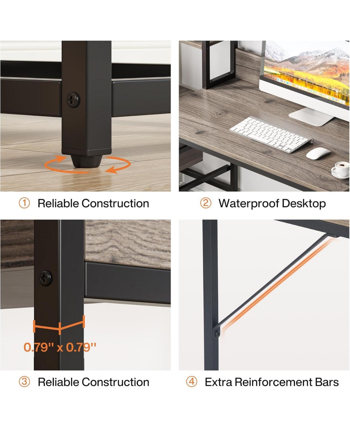 Tribesigns 55" Computer Desk with 2 Drawers and Hutch